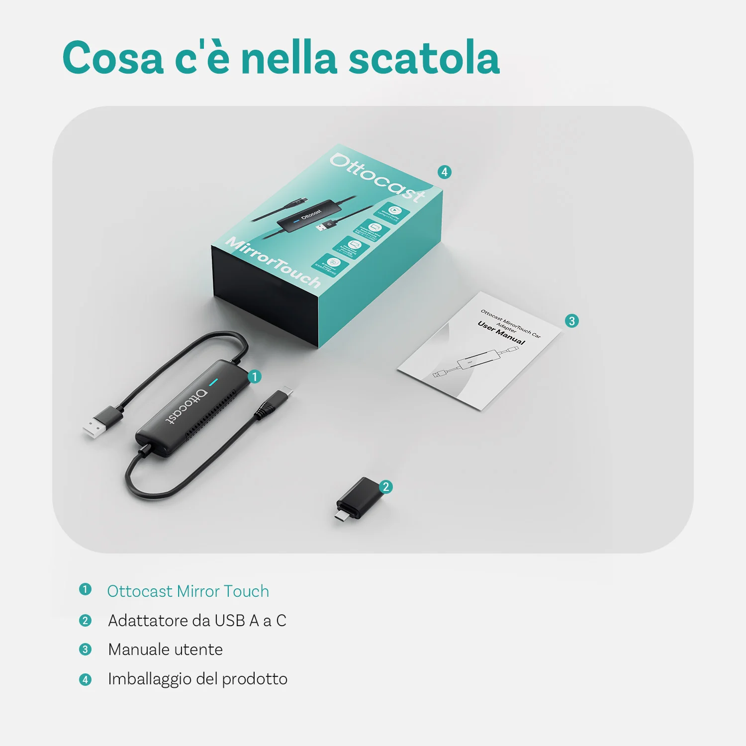 Ottocast® Mirror Touch Adattatore Wireless CarPlay - Image 12